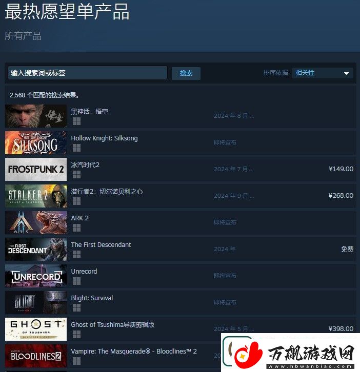 黑神话：悟空成为Steam愿望单榜第一-国产之光实至名归