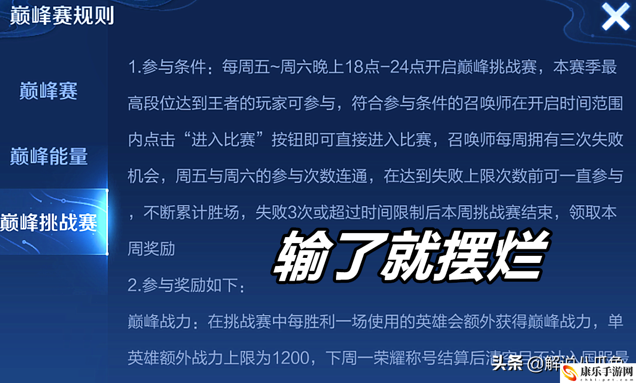 王者荣耀巅峰赛挑战赛什么时候开始的？巅峰挑战赛时间